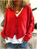 Gilet femme à col V, six coloris, du XS au 3XL, rouge