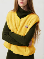 Gilet sans manches femme boutonné, col V, six coloris, jaune