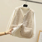 Gilet sans manches femme chaud, trois coloris, du XS au 3XL, beige
