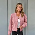 Gilet femme en maille tricotée, cinq coloris, du XS au 3XL, rose