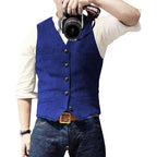 Gilet homme coupe ajustée, sept coloris, du XS au 3XL, bleu