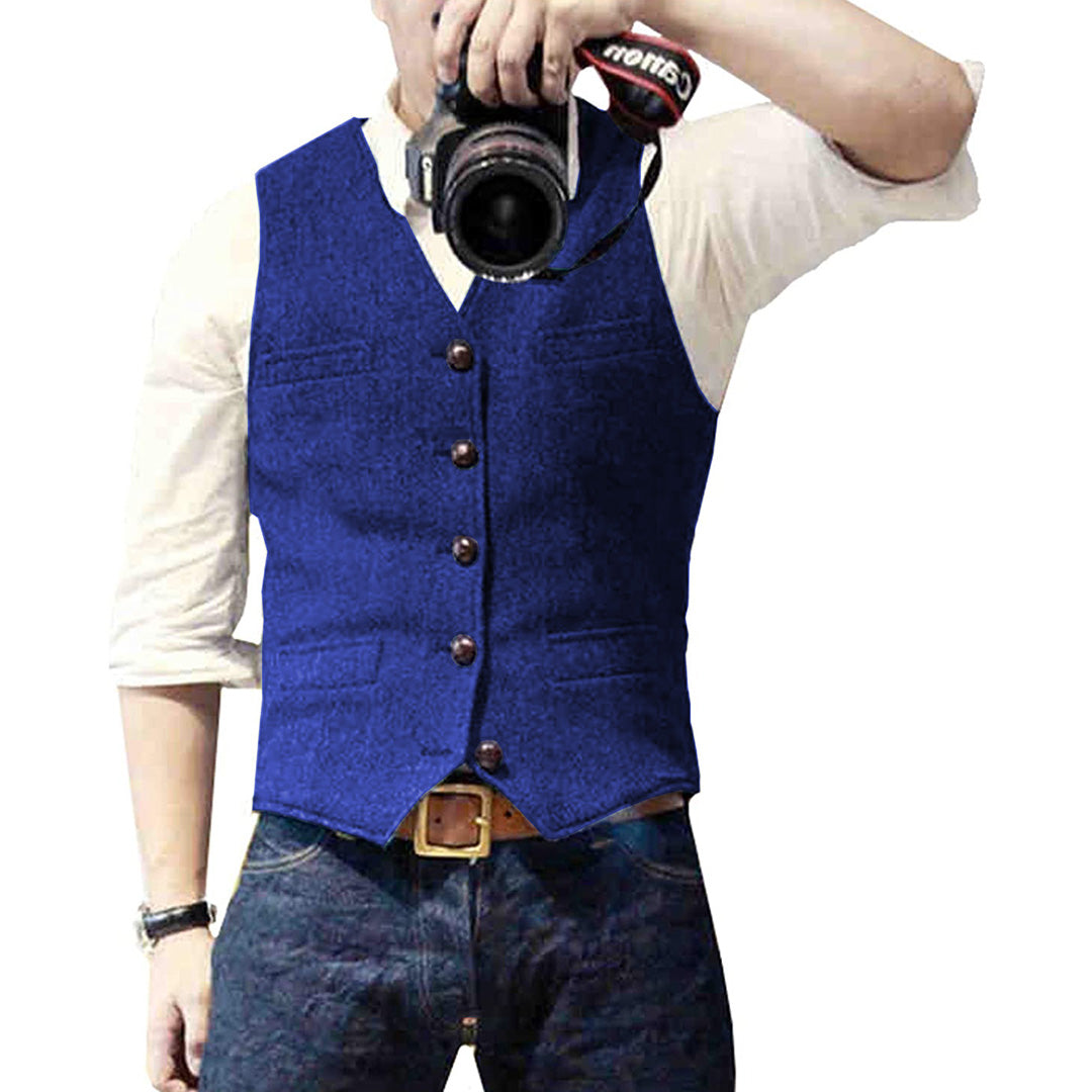 Gilet homme coupe ajustée, sept coloris, du XS au 3XL, bleu