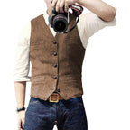 Gilet homme coupe ajustée, sept coloris, du XS au 3XL, marron