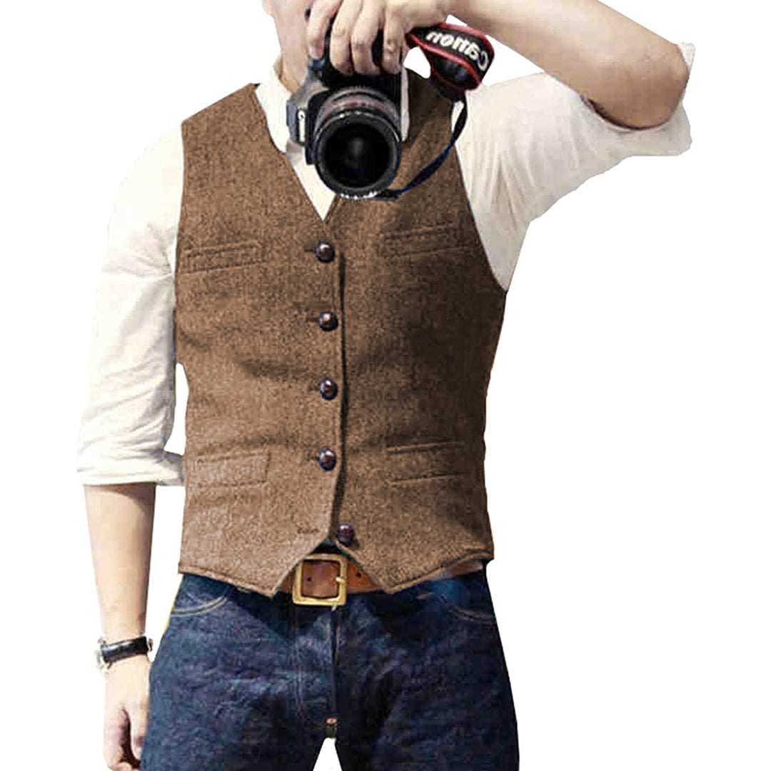 Gilet homme coupe ajustée, sept coloris, du XS au 3XL, marron