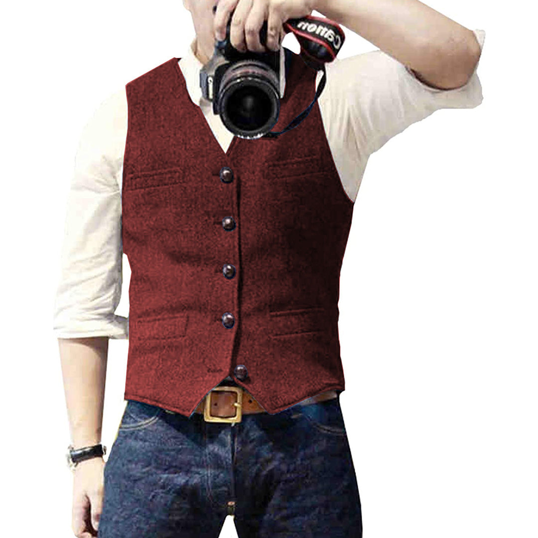 Gilet homme coupe ajustée, sept coloris, du XS au 3XL, rouge