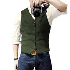 Gilet homme sans manches coupe ajustée, sept coloris, vert