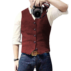 Gilet homme sans manches coupe ajustée, sept coloris, rouge