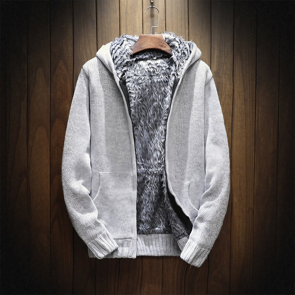 Gilet homme doublé chaud à manches longues, du XS au 4XL, gris clair