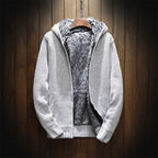 Gilet homme doublé chaud à manches longues, du XS au 4XL, gris clair