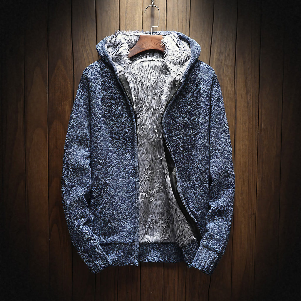 Gilet homme doublé chaud à manches longues, du XS au 4XL, bleu