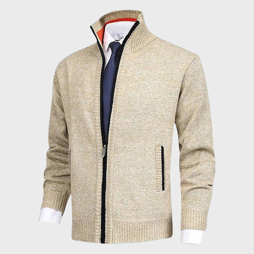 Gilet zippé homme, six coloris, du M au 3XL, beige