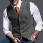 Gilet homme sans manches à col montant et boutons, huit coloris, gris