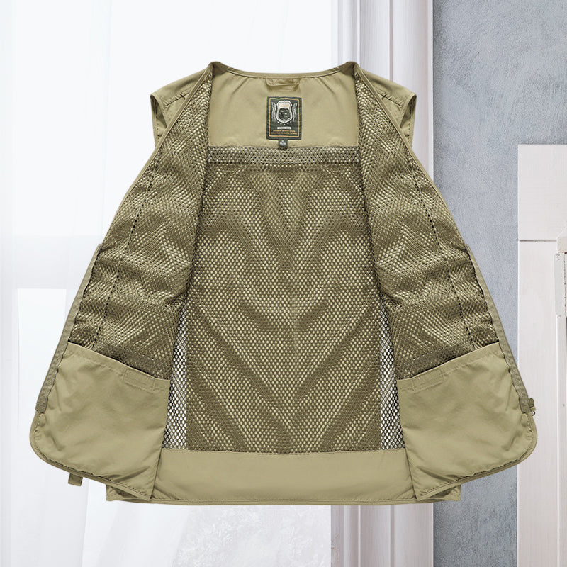 Gilet sans manches homme multipoches, nylon et polyester, du S au 5XL