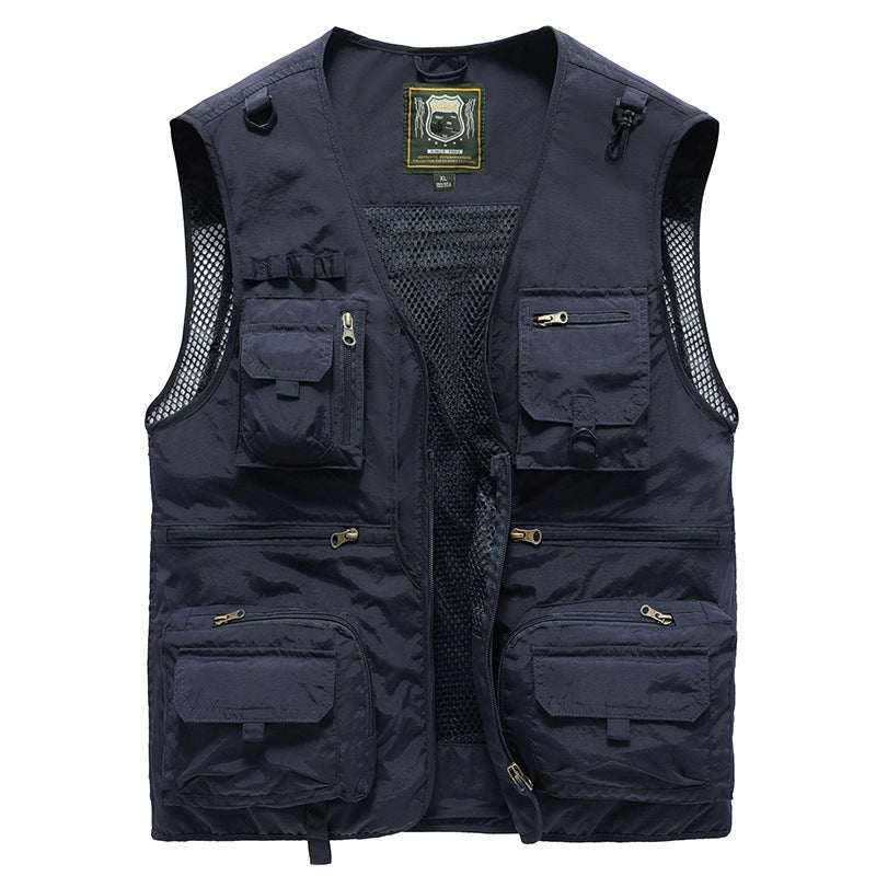 Gilet sans manches homme multipoches, nylon et polyester, du S au 5XL