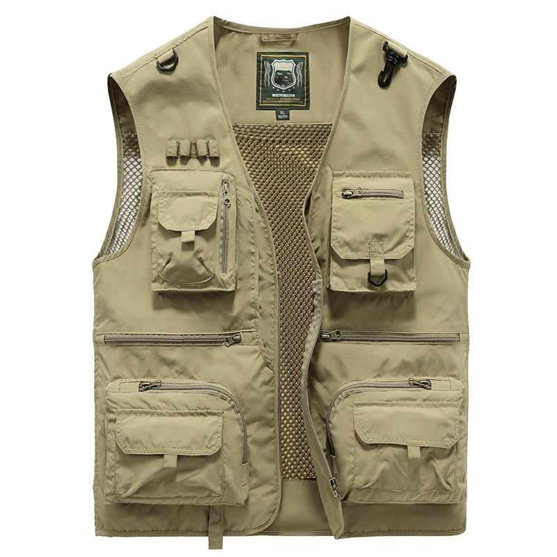 Gilet sans manches homme multipoches, nylon et polyester, du S au 5XL