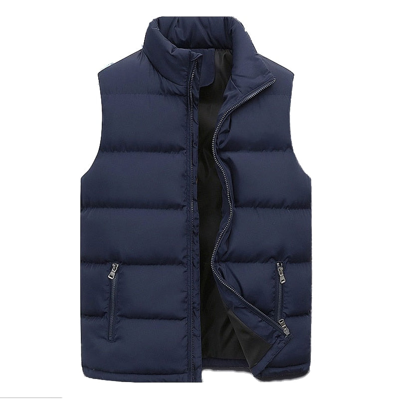 Doudoune sans manches homme matelassée, poches zippées, bleu marine