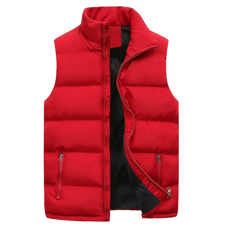 Doudoune sans manches homme matelassée, poches zippées, rouge