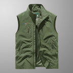 Gilet sans manches homme multipoches, pêche et randonnée