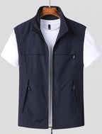Gilet homme léger à séchage rapide, manches courtes, M au 7XL, bleu marine