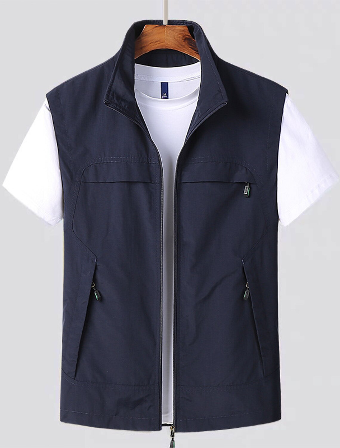 Gilet homme léger à séchage rapide, manches courtes, M au 7XL, bleu marine