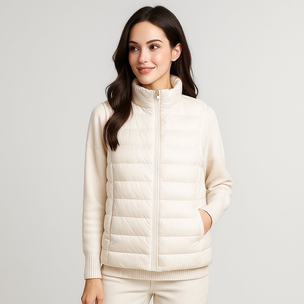 Gilet matelassé léger femme à col montant, treize coloris