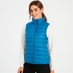 Gilet matelassé léger femme à col montant, treize coloris, bleu ciel