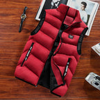 Gilet matelassé homme sans manches, zip intégral, six coloris, rouge