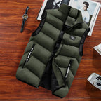 Gilet matelassé homme sans manches, zip intégral, six coloris, vert