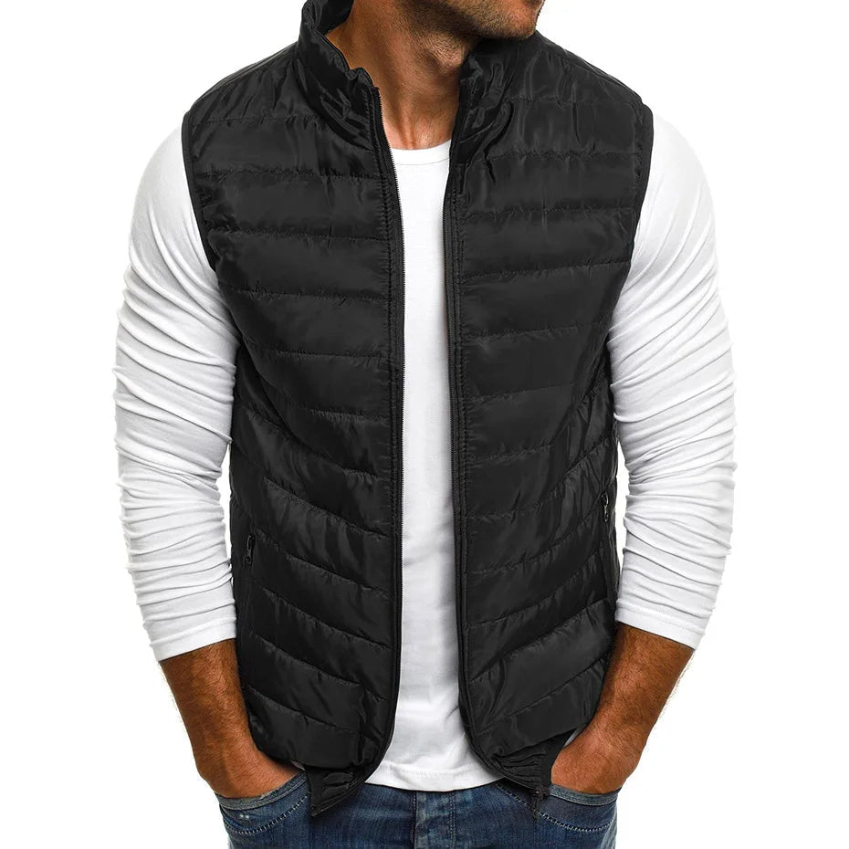 Gilet matelassé homme sans manches, du XS au 3XL, noir