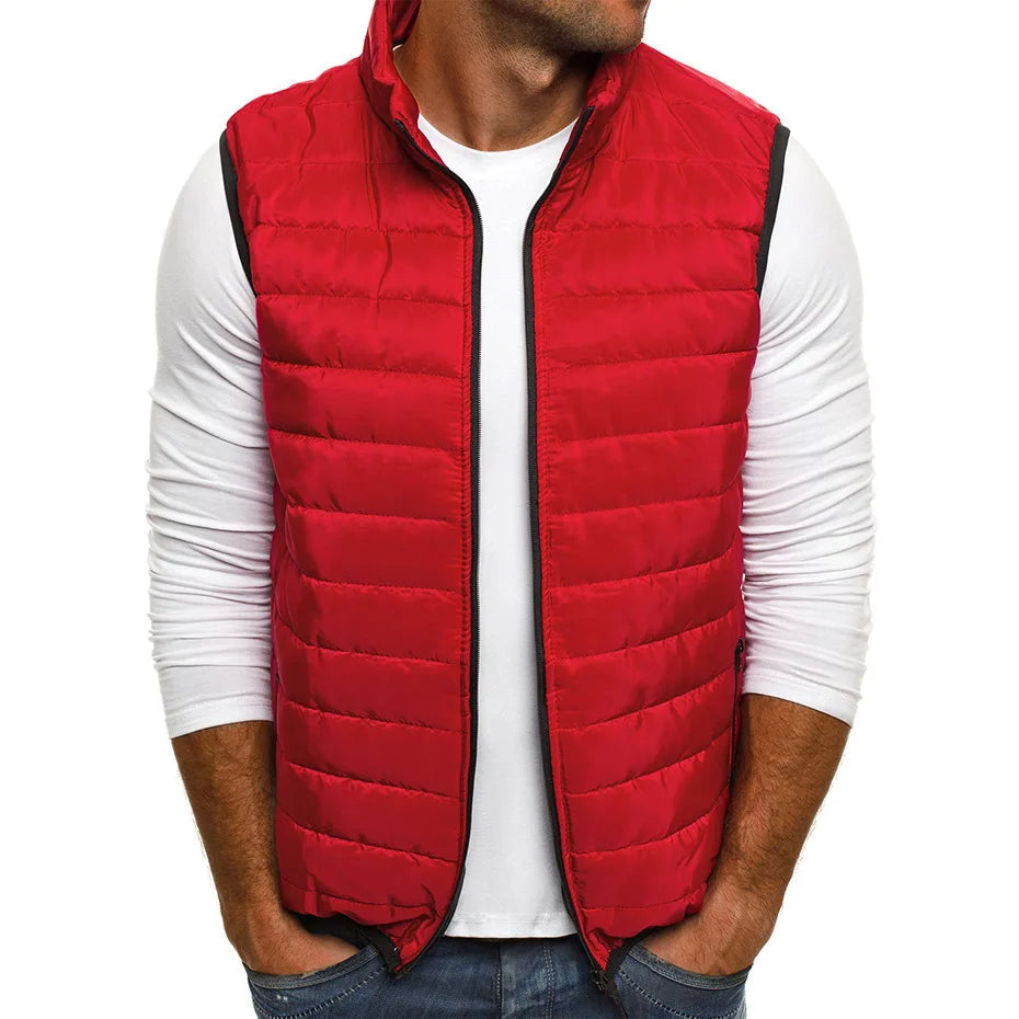 Gilet matelassé homme sans manches, du XS au 3XL, rouge