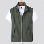Gilet sans manches homme uni, quatre coloris, du XS au 4XL, vert armée