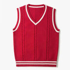 Gilet sans manches homme col V, coupe ajustée, du XS au 5XL, rouge