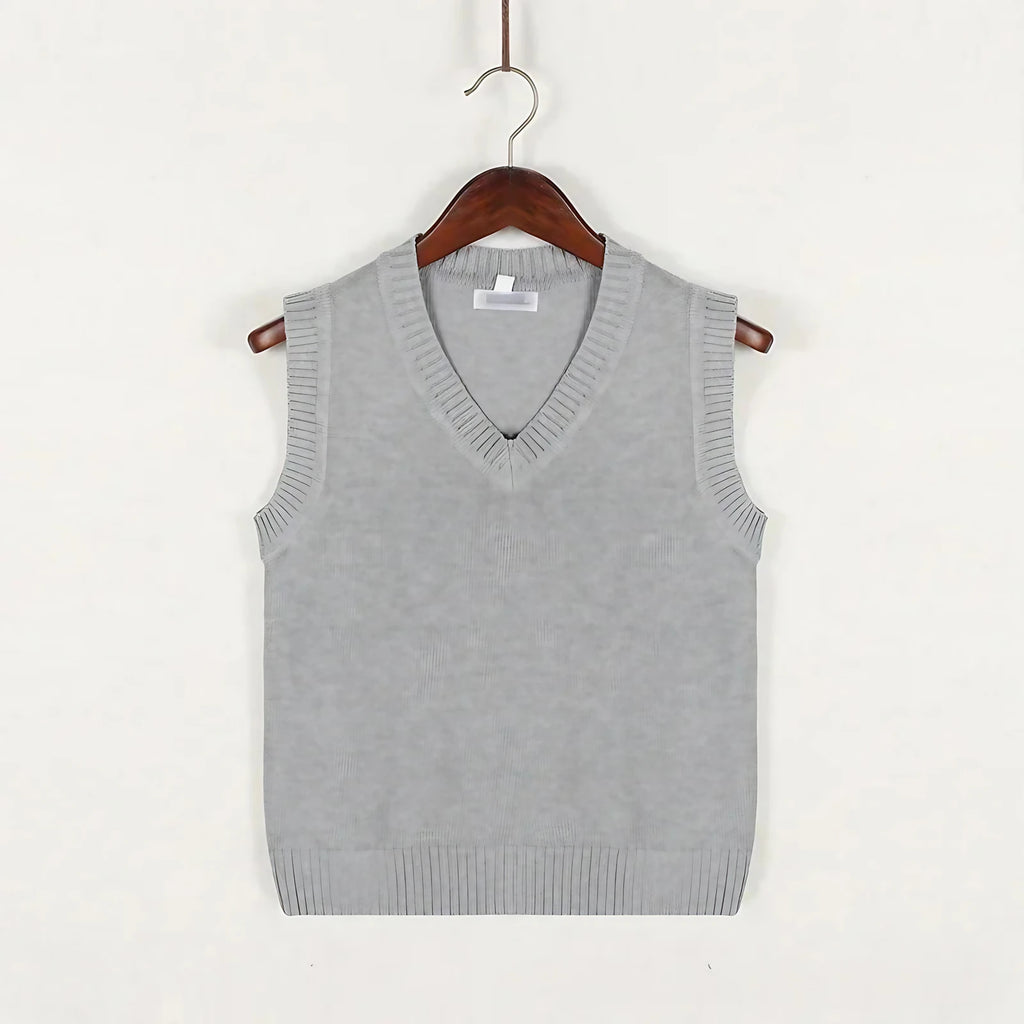 Gilet sans manches homme col V, coupe ajustée, du XS au 5XL, gris