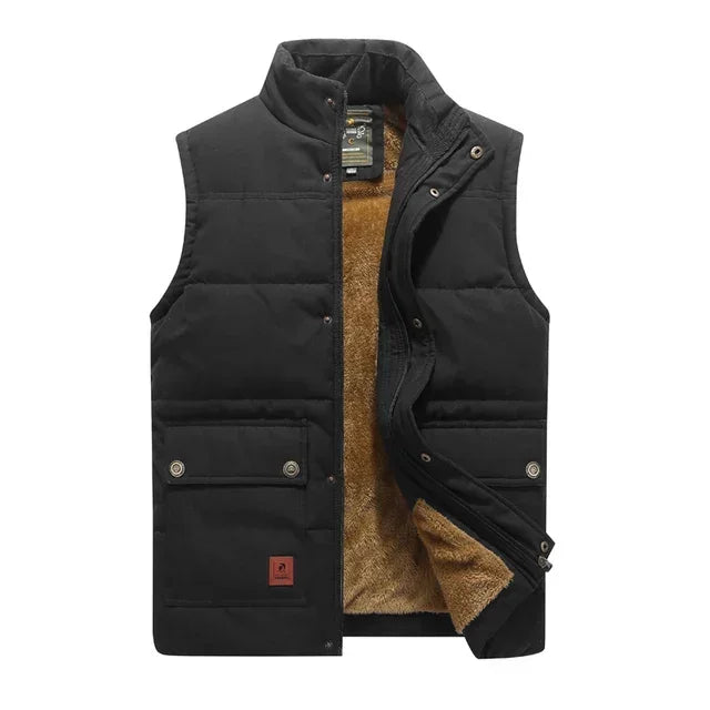 Gilet sans manches homme zippé à poches, du S au 3XL, noir
