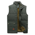 Gilet sans manches homme zippé à poches, du S au 3XL, vert kaki