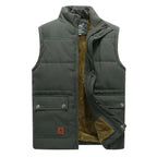 Gilet sans manches homme zippé à poches, du S au 3XL, vert kaki