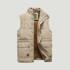 Gilet sans manches homme zippé à poches, du S au 3XL, kaki