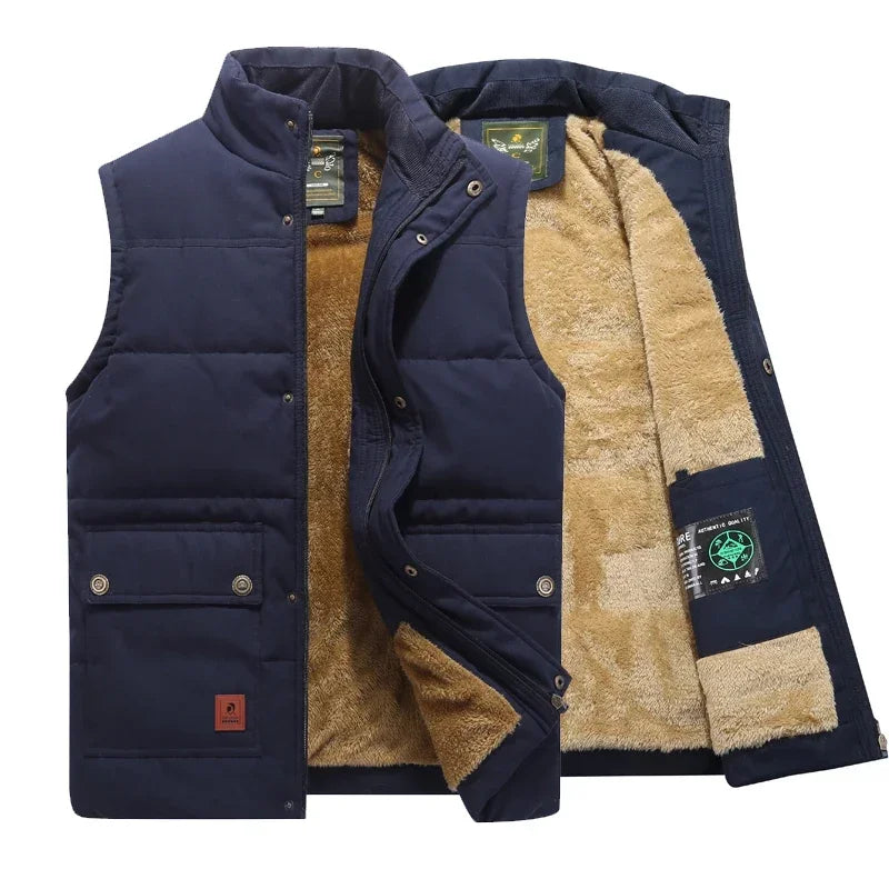 Gilet sans manches homme zippé à poches, du S au 3XL, bleu