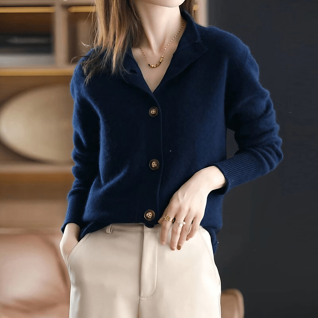 Gilet femme en tricot pour l'automne et l'hiver, du S au 2XL, bleu foncé