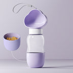 Gourde pour chien 2 en 1 avec gamelle intégrée, pour la balade, violet