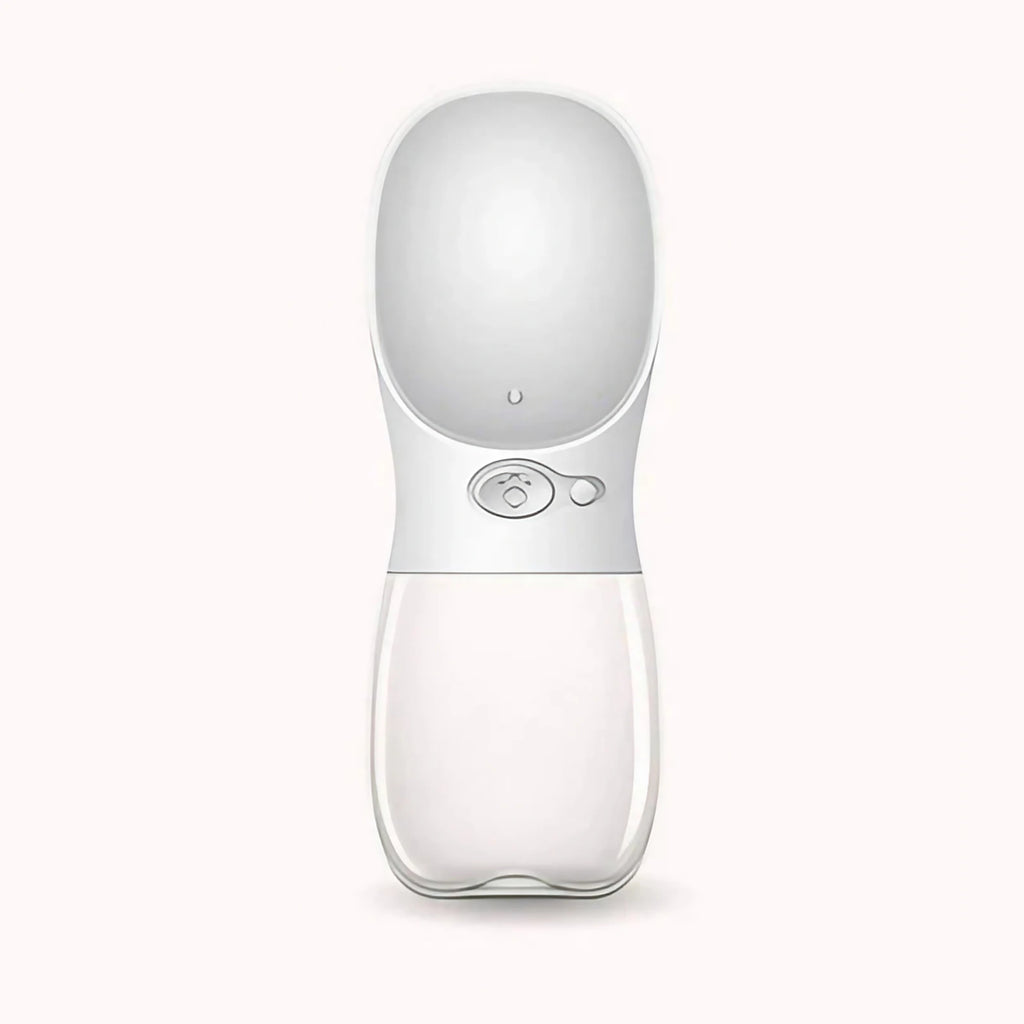 Gourde pour chien avec bol intégré, 350 ou 550 ml, blanc