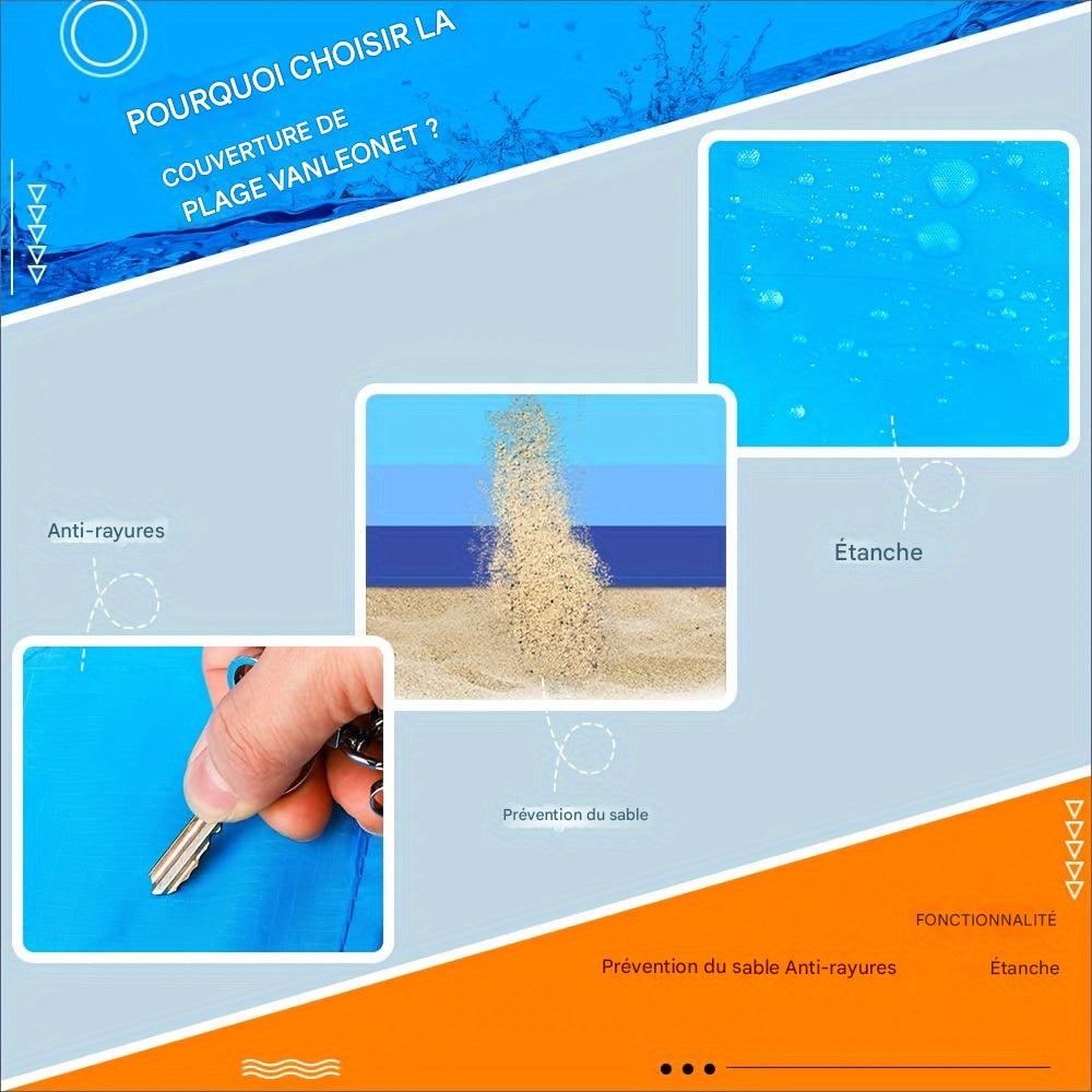 Couverture de plage imperméable anti-sable, deux grands formats