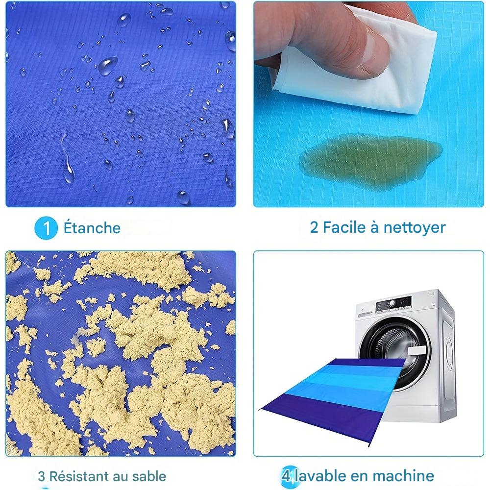 Couverture de plage imperméable anti-sable, deux grands formats