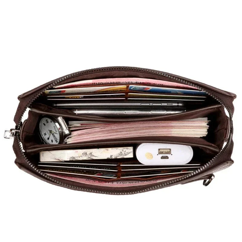 Portefeuille long homme en similicuir à double zip, 22 cm