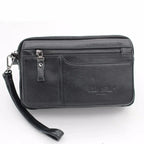 Grand portefeuille homme en cuir, 23 cm, poche monnaie zippée
