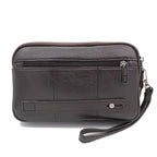Grand portefeuille homme en cuir, 23 cm, poche monnaie zippée