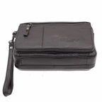 Grand portefeuille homme en cuir, 23 cm, poche monnaie zippée