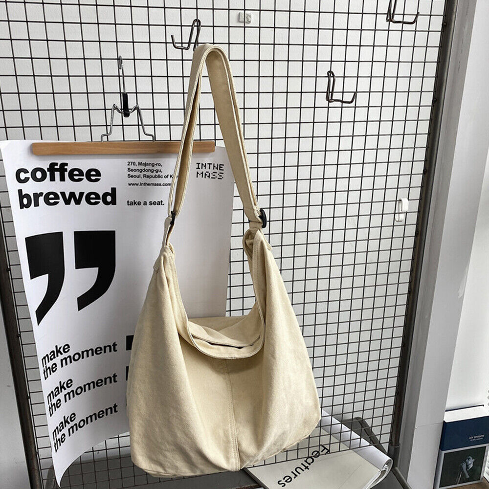Grand sac bandoulière femme en toile, bandoulière réglable