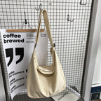 Grand sac bandoulière femme en toile, bandoulière réglable
