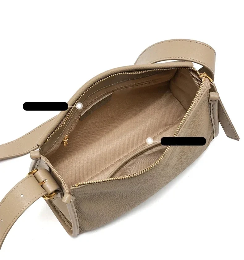 Sac besace femme en cuir grainé, sangle réglable, quatre coloris